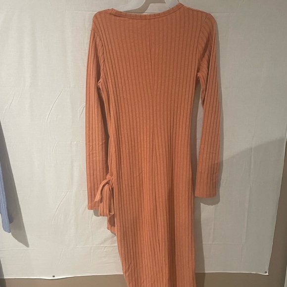 High low wrap dress. Orange Revamped. Polyester Rayon & spandex - Picture 5 of 5